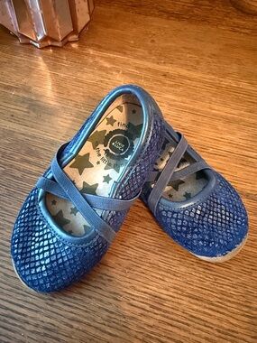 Livie & Luca Navy Blue Glitter Mary Jane Shoes